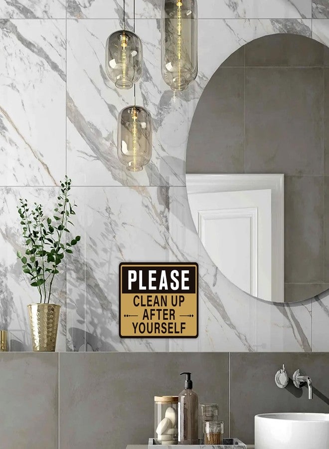 LUHIMO 2PCS Please Clean Up After Yourself Sign for Bathroom and Kitchen，Self-Adhesive Waterproof Keep This Area Clean Rules Sticker for Home, Business, Office, Shared Kitchen,Break Room and School - Image 4